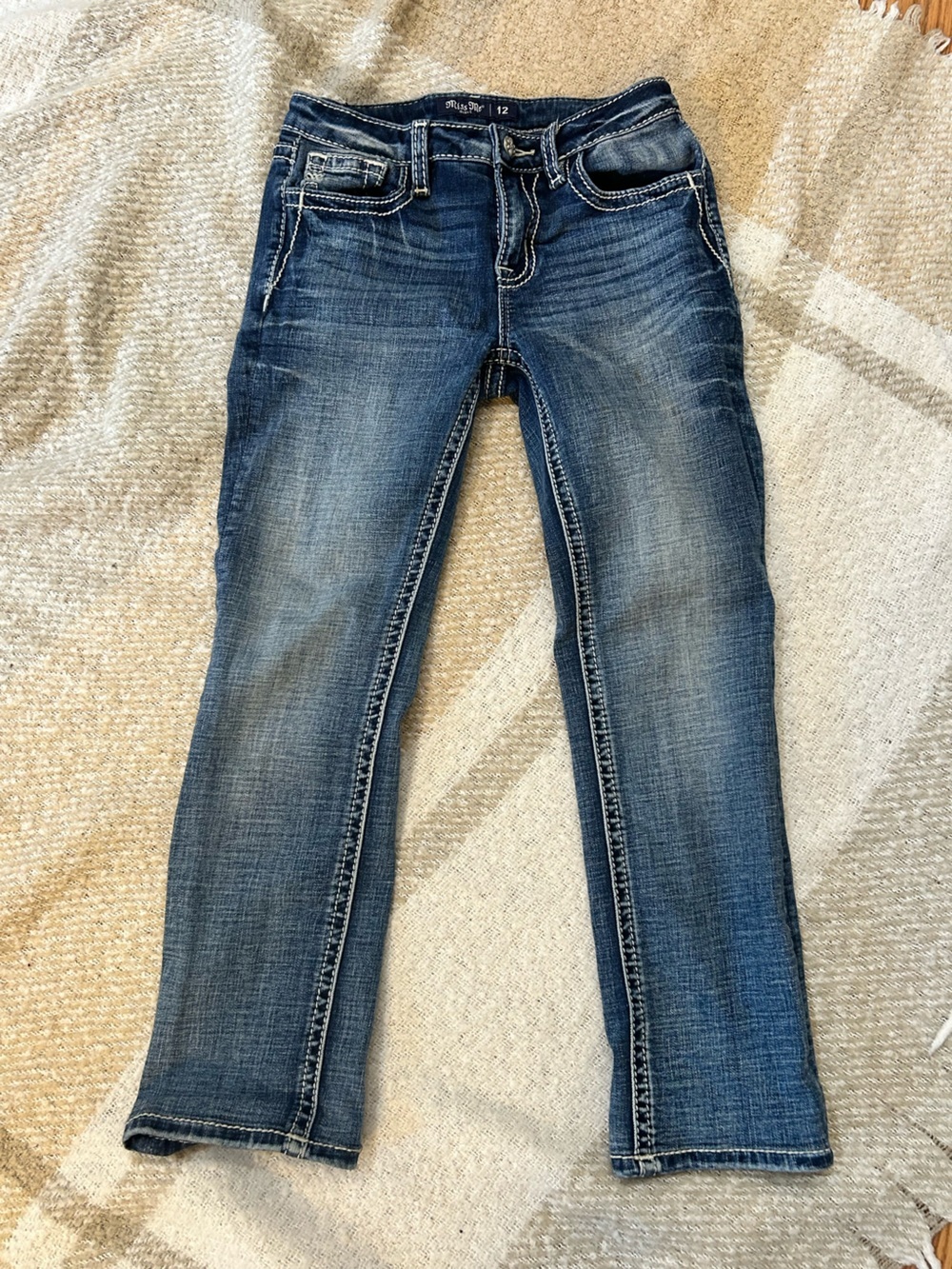 Miss Me KID Medium Blue Slightly Distressed Jeans EUC